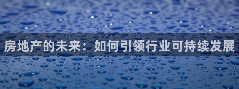 新宝5app手机下载：房地产的未来：如何引领行业可持续发展