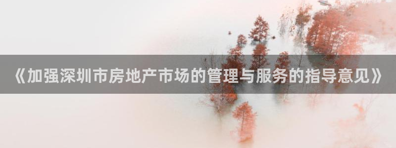 新宝5下载：《加强深圳市房地产市场的管理与服务的指导意见》