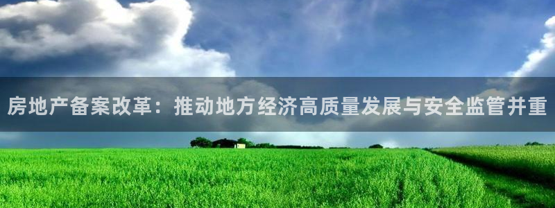 新宝5手机登陆：房地产备案改革：推动地方经济高质量发展与安全