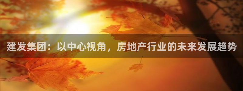新宝b2O5O5O：建发集团：以中心视角，房地产行业的未来发