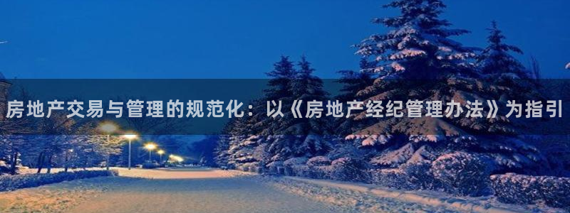 新宝5测：房地产交易与管理的规范化：以《房地产经纪管理办法》