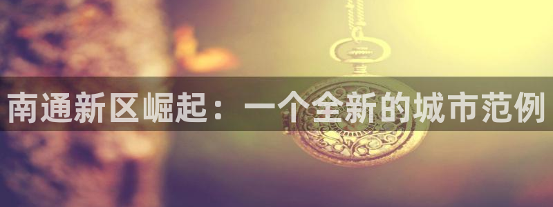 新宝5 代理：南通新区崛起：一个全新的城市范例