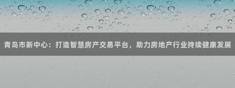 新宝5玩法：青岛市新中心：打造智慧房产交易平台，助力房地产行
