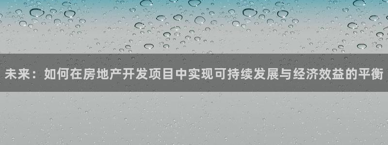 新宝5-：未来：如何在房地产开发项目中实现可持续发展与经济效