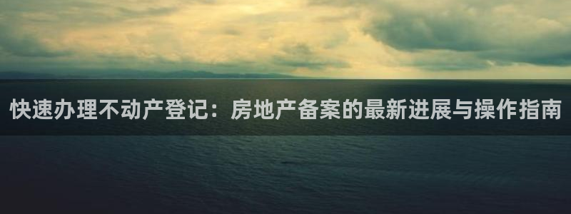 新宝5后：快速办理不动产登记：房地产备案的最新进展与操作指南