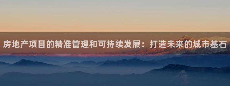 新宝5娱乐经：房地产项目的精准管理和可持续发展：打造未来的城